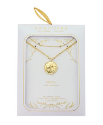 Gold Plated Shoot for the Stars Elephant Twist and Beaded Necklace Set