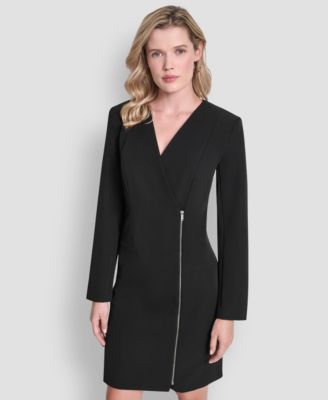 Petite Surplice&nbsp;Neck Long-Sleeve Dress