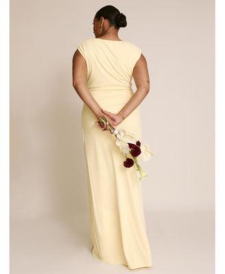 Women's Cowl Gathered Short Sleeve Bridesmaid