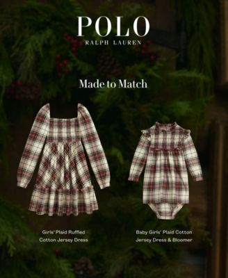 Baby Girls' Plaid Cotton Jersey Dress and Bloomer