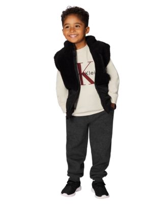 Boys' 2T-7 Stand Collar Vest, T-Shirt and Joggers, 3-Piece Set