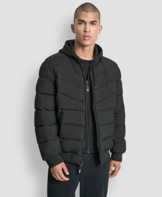 DKNY - Men's Hooded Quilted Bomber Puffer Jacket