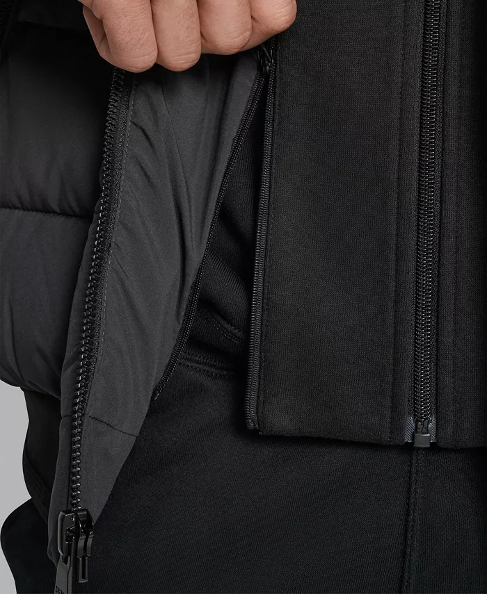 Men's Hooded Quilted Puffer Bomber Jacket - thumbnail 3
