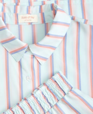 Women's Woven Top & Ruffle Shorts Pajamas, 2-Piece Set