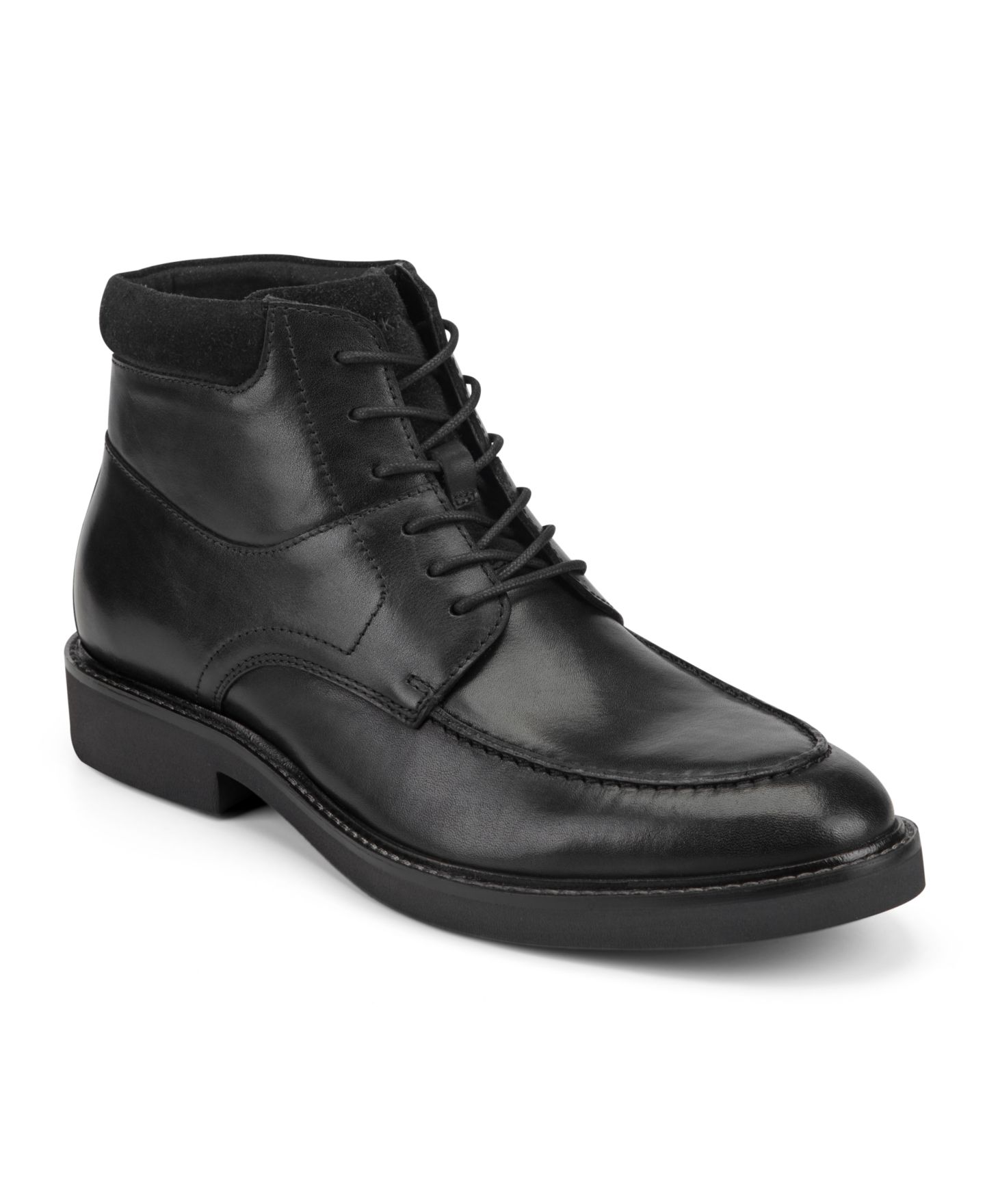 Мужские ботинки Rockport Macklin Moc Toe Lace-Up Casual, цвет: Чёрный кожаный — фото 1