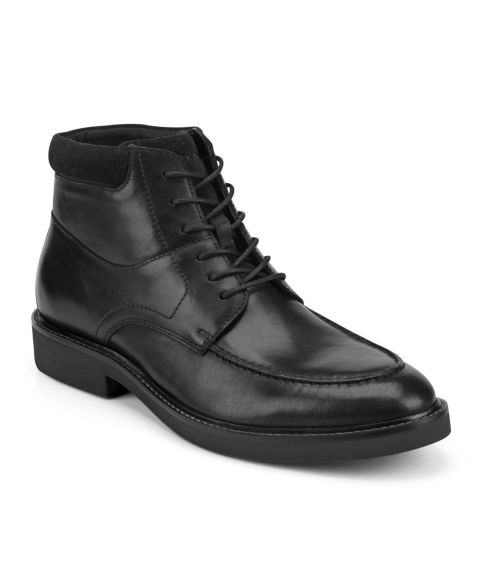 Мужские ботинки Rockport Macklin Moc Toe Lace-Up Casual, цвет: Чёрный кожаный