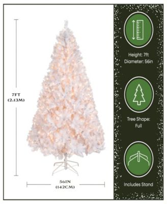 National Tree 7' Winchester White Pine Hinged Tree with Silver Glitter and 450 Clear Lights