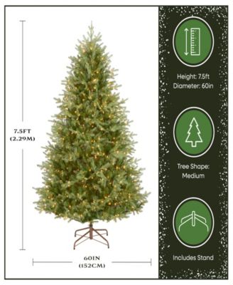National Tree Company 7.5' "Feel Real" Nordic Spruce Medium Hinged Christmas Tree with 900 Clear Lights