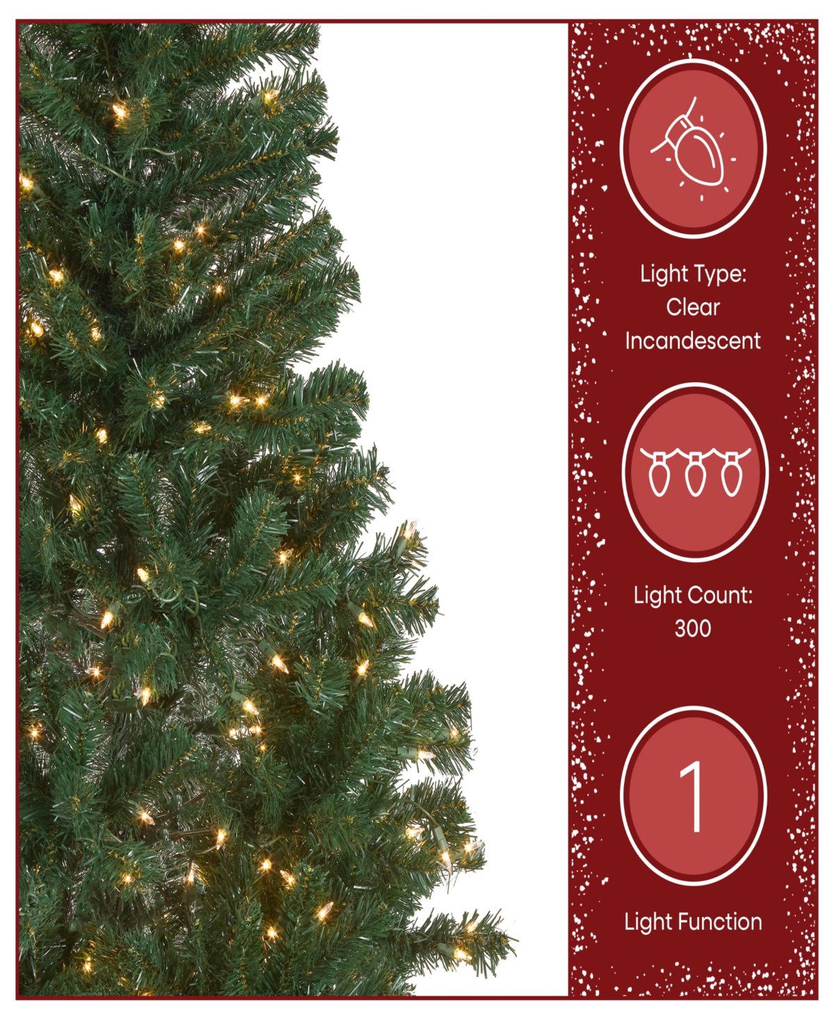 National Tree Company Acacia Pre-lit Christmas Tree with 300 Clear Incandescent or Multicolor Lights, 6'