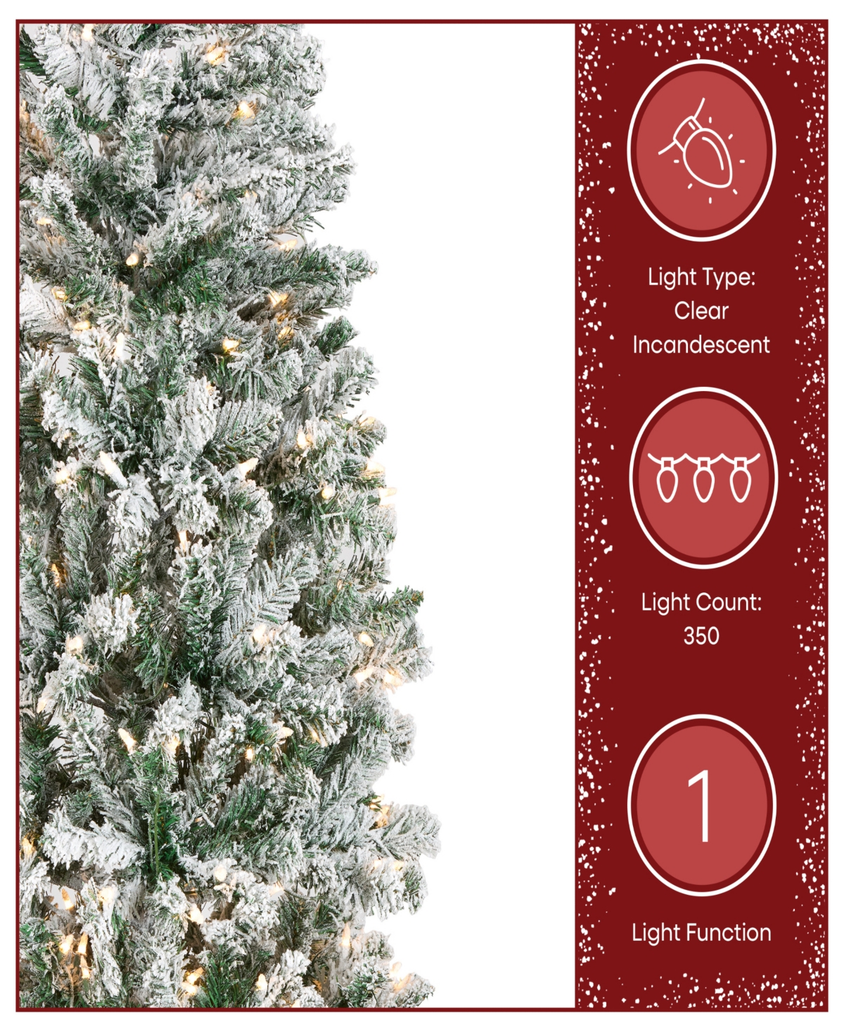 National Tree Company First Traditions 7.5' Acacia Pencil Slim Flocked Tree with Clear Lights