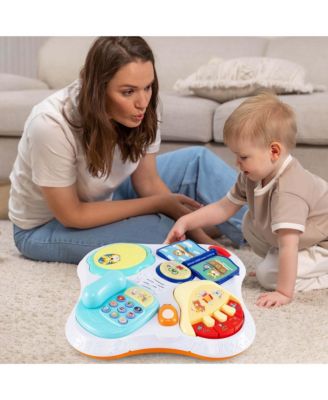 3 in 1 Baby Stationary Activity Center Walk-Around Kids Play Table Set