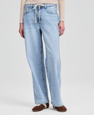Women's Tie-Front Wide-Leg Jeans, Macy's Exclusive