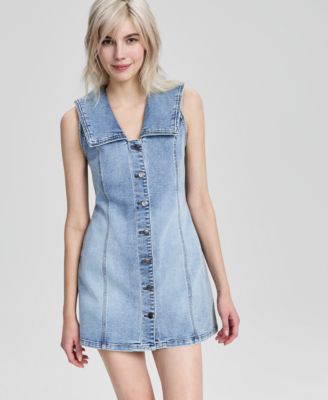 Women's Collared Denim Mini Dress, Macy's Exclusive