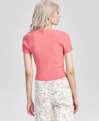 Petite V-Neck Short-Sleeve Cardigan, Macy's Exclusive