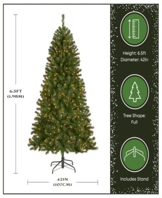 National Tree 6.5' North Valley Spruce Hinged Tree with 450 Clear Lights