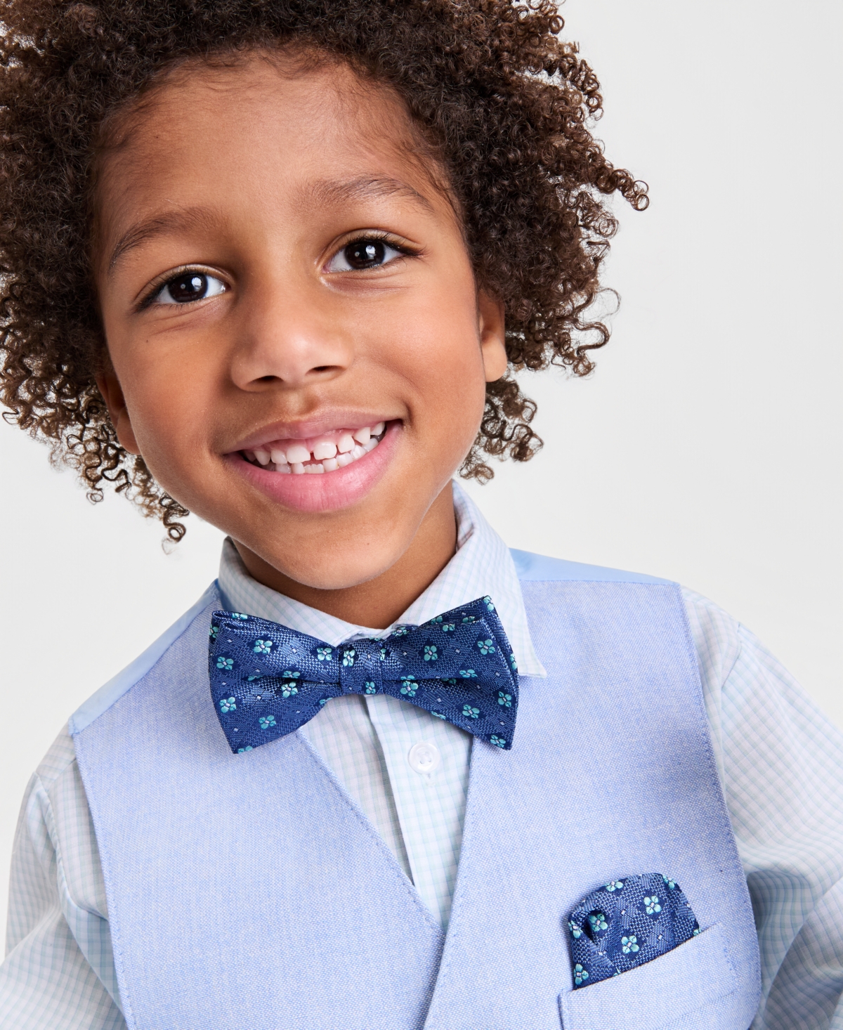 Nautica Boys' 2-7 Check Shirt, Vest, Printed Necktie, Pocket Square & Pants, 5-Piece Set