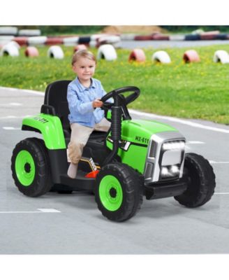 12V Ride on Tractor with 3-Gear-Shift Ground Loader for Kids 3+ Years Old