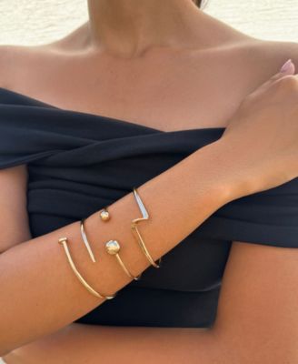 Gold Cuff Bracelet Set