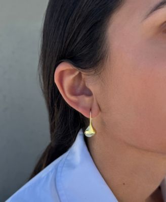 Gold Rain Drop Wire Earrings