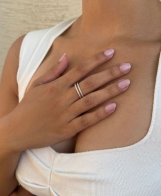 Gold CZ Double Band Ring