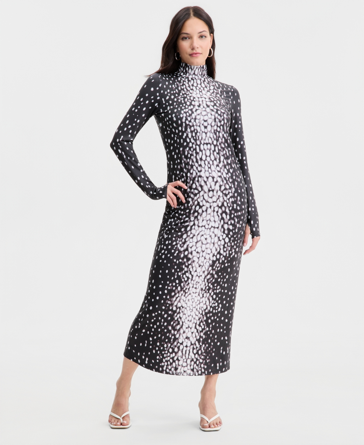 Bar Iii Women's Fawn-Print Maxi Dress, Macy's Exclusive