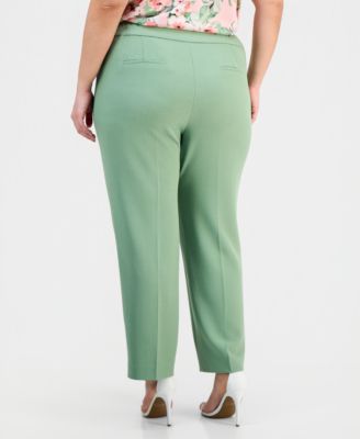 Plus Size High-Rise Stretch Crepe Pants