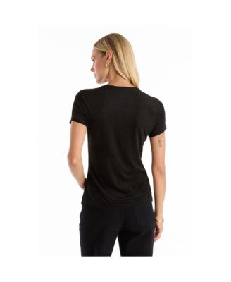 Women's Amaya Floral Sequin T-Shirt - Black