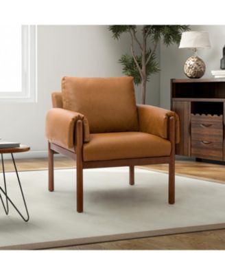 Bottorf Transitional Accent Chair with Arms and Solid Wood Legs