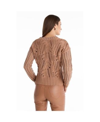 Women's Elea Crystal Knit Sweater - Sangria