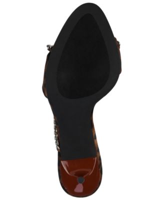 Women's Soire-O Chain-Embellished Mid-Heel Dress Mules