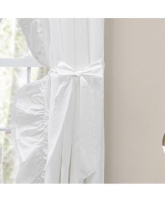 Madelyn Ruffled Victorian Priscillas 1.5" Rod Pocket Curtain Panel 100" x 63" White