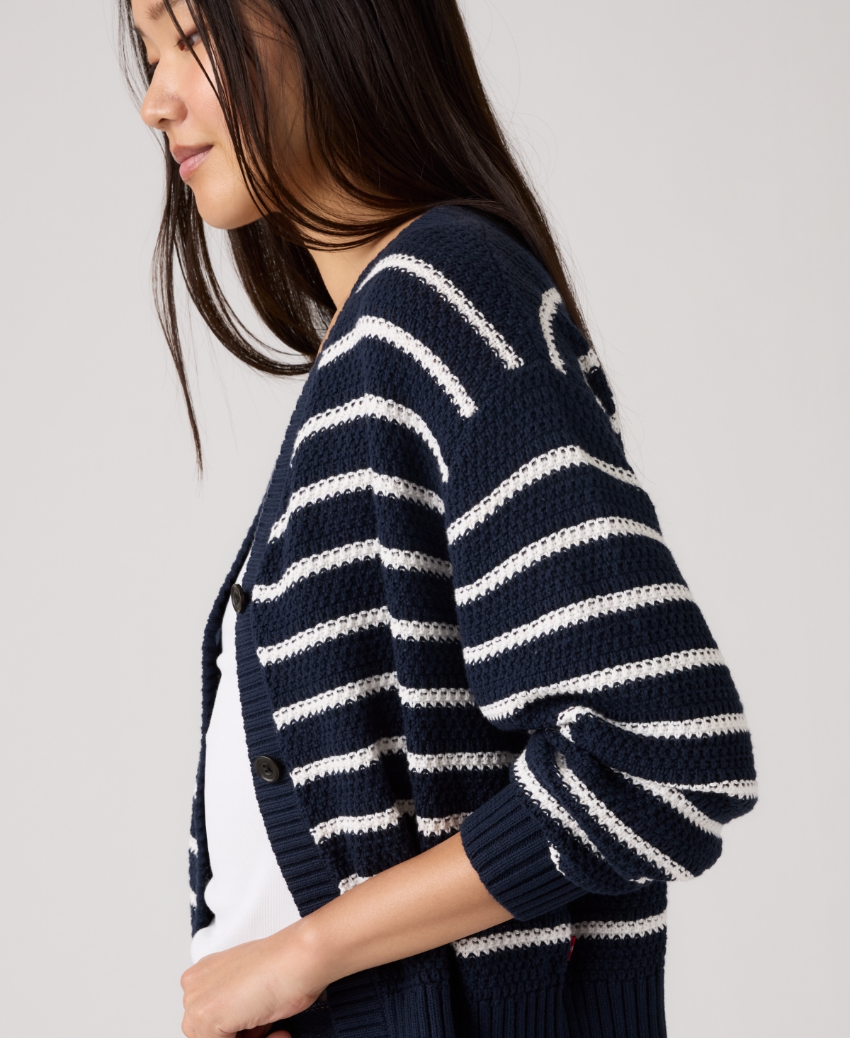 Levi's Juniors' Snowflake Standard Fit Cardigan In Black