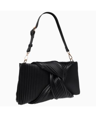 Pleated Knot Clutch with Shoulder Strap
