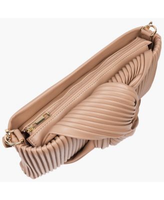 Pleated Knot Clutch with Shoulder Strap