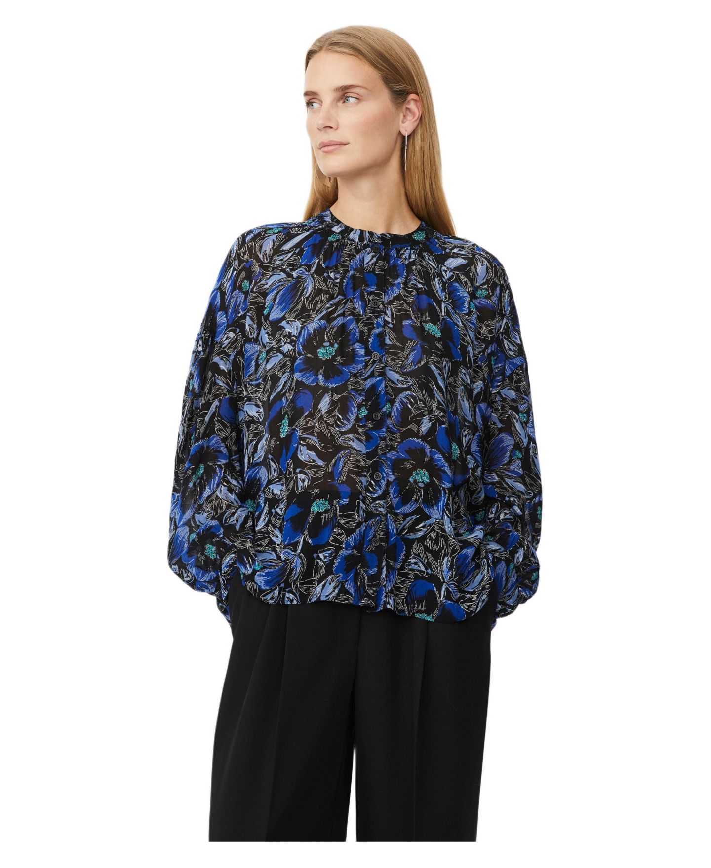 Женская рубашка Masai Copenhagen MaIvorama Floral Print, цвет: Surf The Web — фото 1