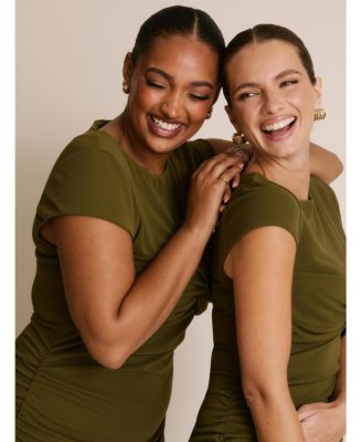 Women's Twist Bust Short Sleeve Stretch