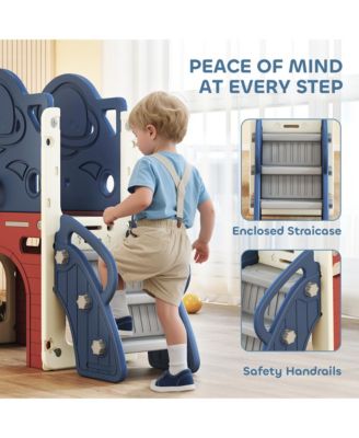 8 in 1 Toddler Slide Set for Kids Ages 1-6 Indoor Outdoor Playground