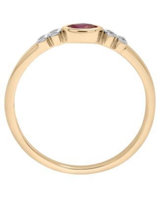 Ruby (1/8 ct. t.w.) & Diamond Accent Dainty Ring in 14k Gold-Plated Over Sterling Silver