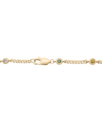 Lab-Grown Multi-Color Sapphire Link Bracelet (4/5 ct. t.w.) in 14k Gold-Plated Over Sterling Silver