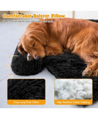 Plush Calming Dog Couch Bed with Anti-Slip Bottom-L