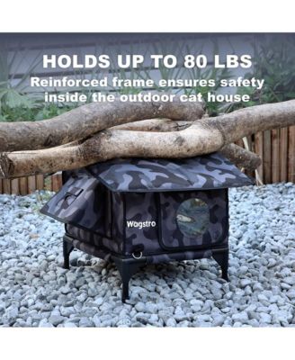RoofHaus Outdoor Heated Cat House in Night Camo