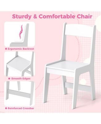 Kids Study Desk &amp; Chair Set Children Wooden Craft Table w/ Chair &amp; Hutch