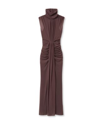 Women's Sheer Ruched Maxi Dress