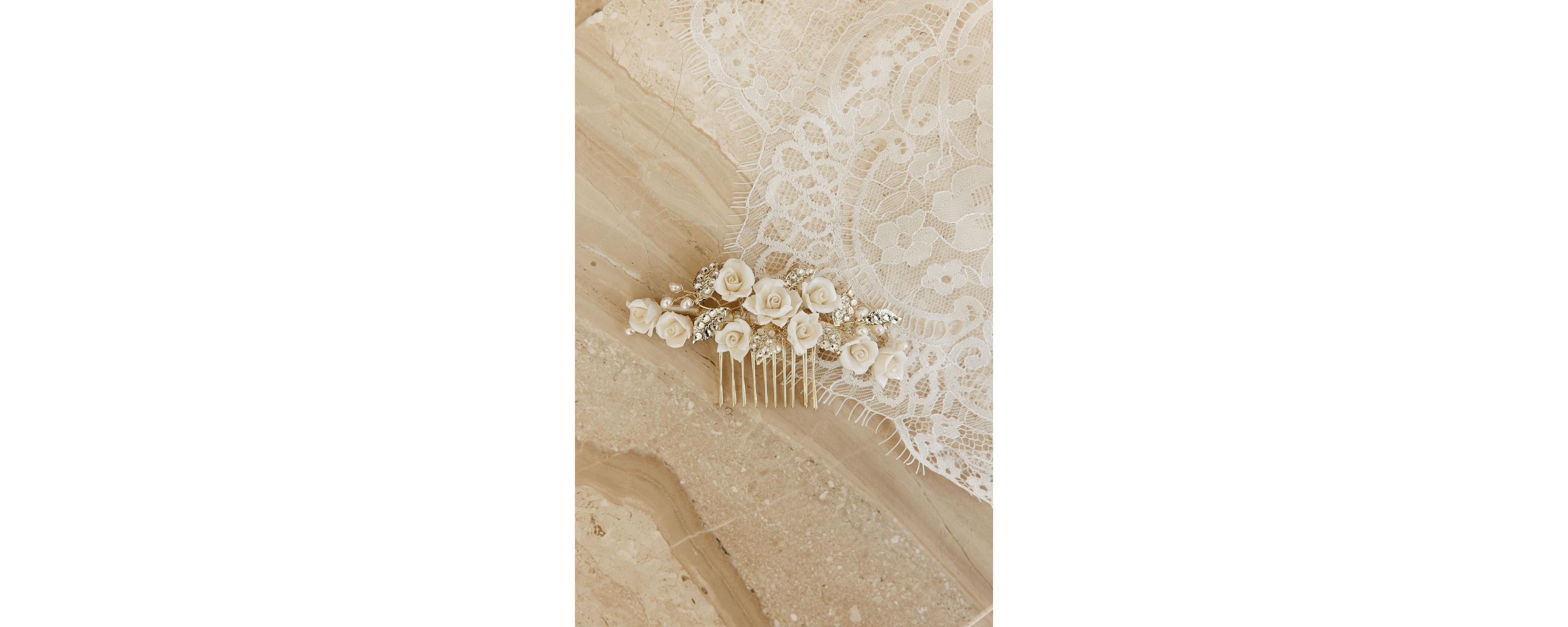 Untamed Petals Victoria Crystal Floral Comb