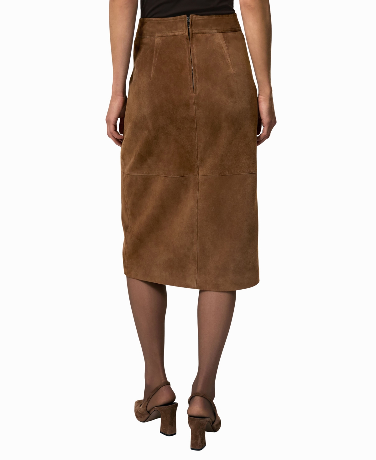 Reiss Women's Suede Straight-Fit Midi Skirt