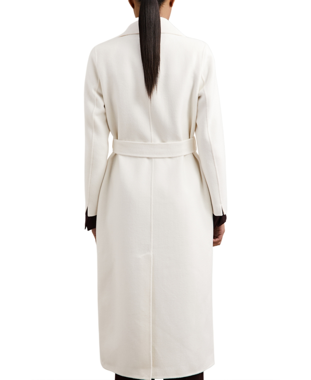 Reiss Women's Double-breasted Blindseam Wool-blend Coat In White