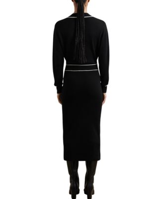 Women's Wool-Blend Tipped with Cashmere Dress