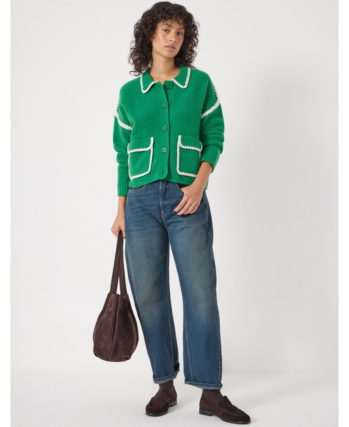 Hush Women's Wool Blend Whipstitch Trim Shirt Jacket