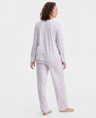 Women's Cotton Printed Button-Front Pajama Set