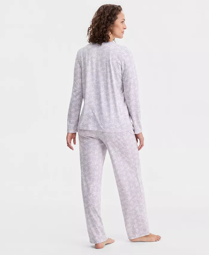 Women's Cotton Printed Button-Front Pajama Set - thumbnail 6
